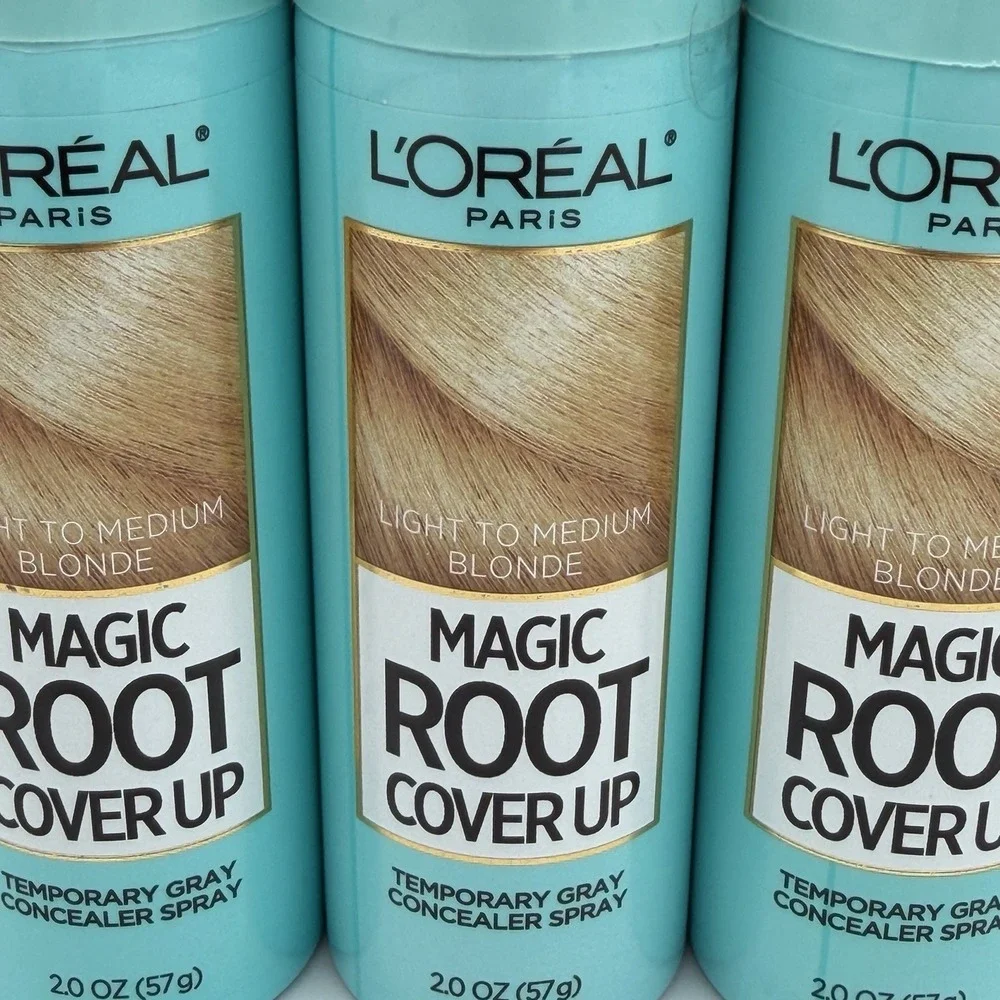 (3) L'Oreal Magic Root Cover Up Gray Concealer Spray, Light to Medium Blonde